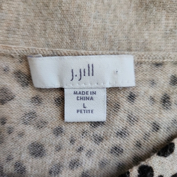 JJill Animal Print Boat Neck Sweater Large Petite - Picture 3 of 11
